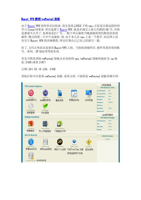 Burst VPS教程-vePortal面板-傻瓜教程-截图