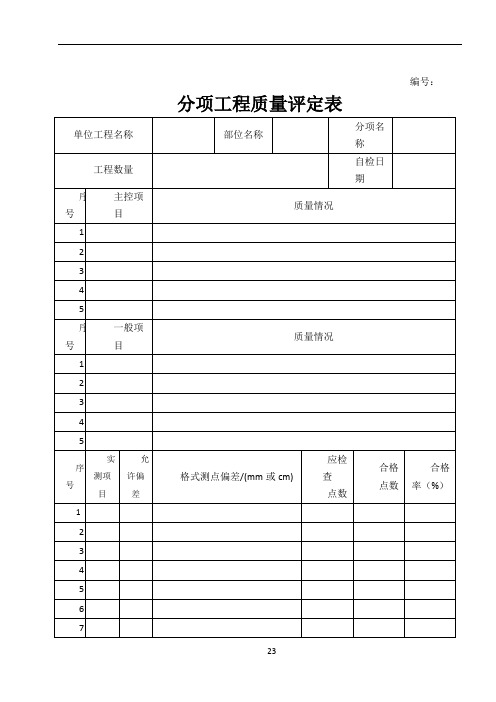 园林景观建设工程质量验收、检查评定表