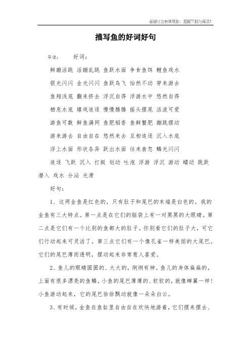描写鱼的好词好句_1