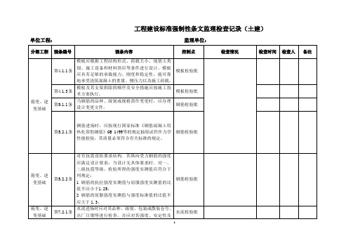 强条监理检查记录(土建)