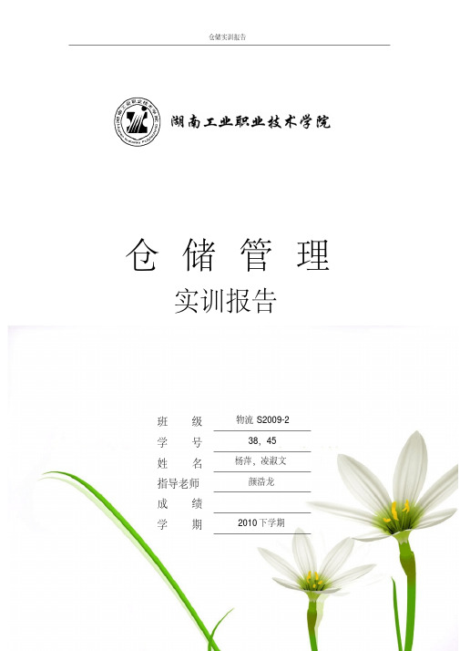 【VIP专享】物流S09-2-38,45(杨萍,凌淑文)高桥大市场公共仓储方案设计