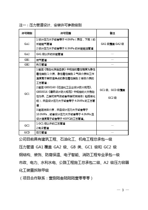 最新国家压力管道特种设备的定义及等级划分