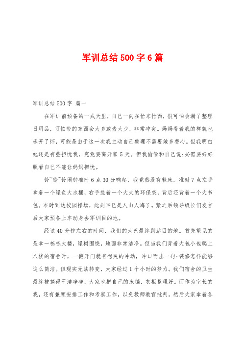 军训总结500字6篇