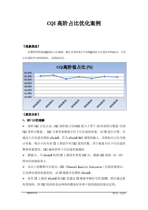 CQI高阶占比优化案例