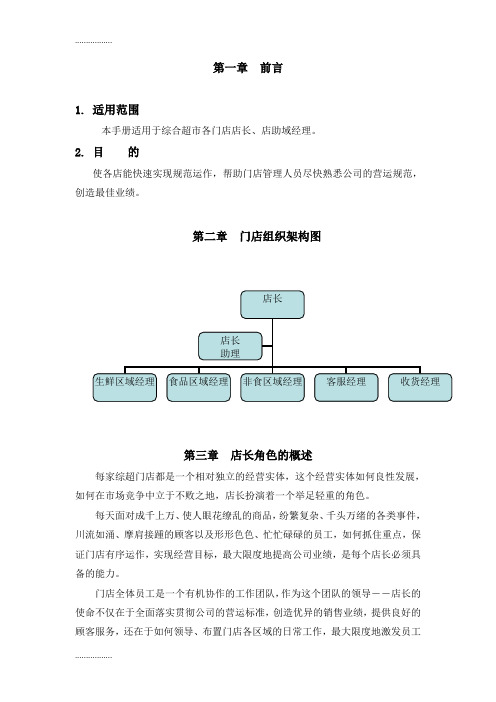 (整理)店长店助营运手册