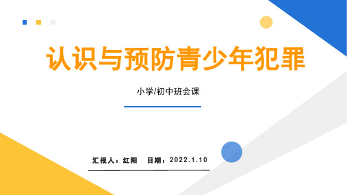 初二(4)班认识与预防青少年犯罪主题班会PPT课件