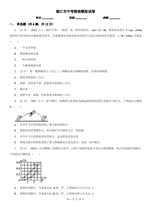 湛江市中考物理模拟试卷