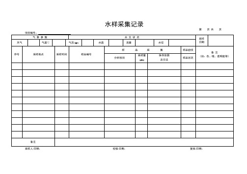 水样采样记录