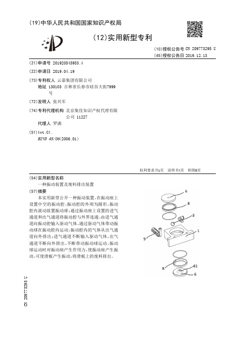 【CN209773295U】一种振动装置及废料排出装置【专利】