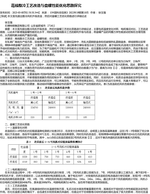 高线散冷工艺改造与盘螺性能优化思路探究