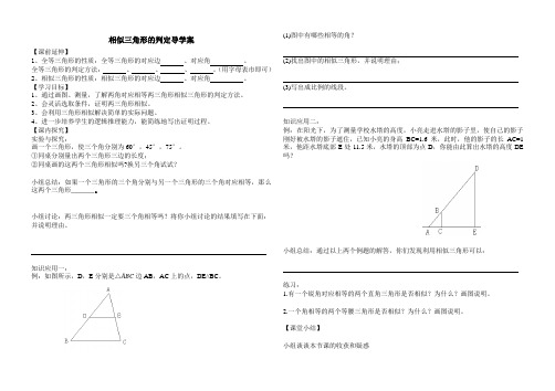 相似三角形判定导学案(1)