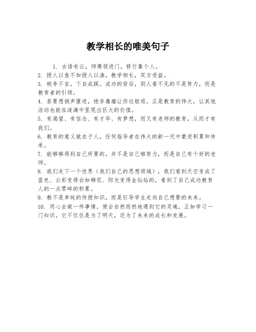 教学相长的唯美句子