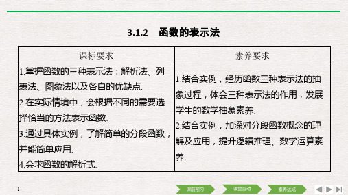 函数的表示法人教版高中必修第一册