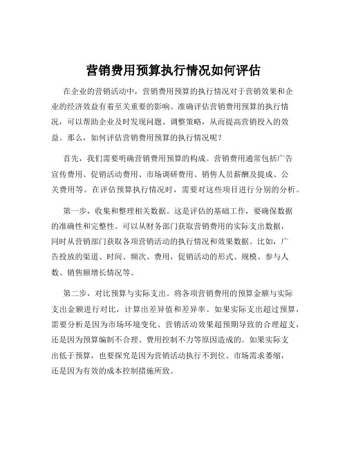 营销费用预算执行情况如何评估