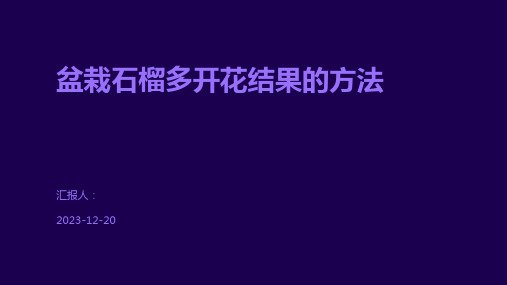 盆栽石榴多开花结果的方法