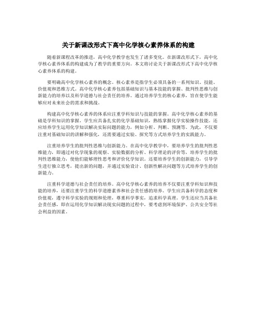 关于新课改形式下高中化学核心素养体系的构建