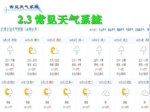 2.3-常见的天气系统 徐婧 上饶市第四中学