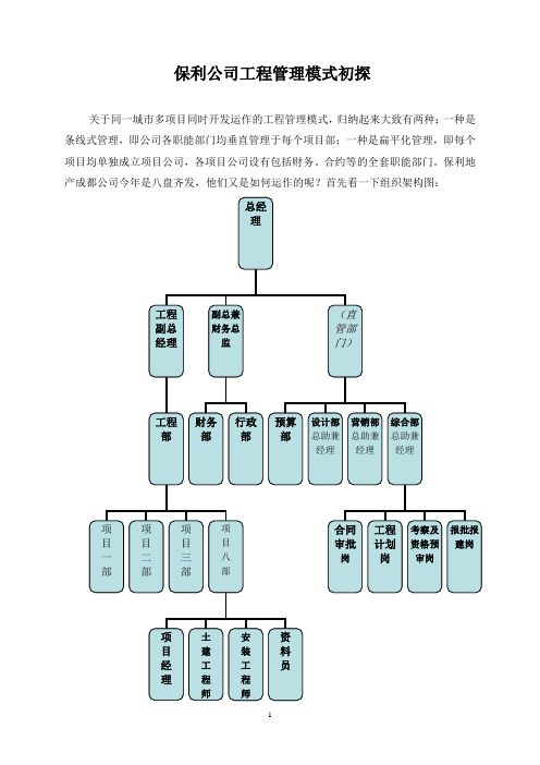 保利地产工程管理模式简介