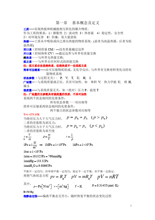 工程热力学复习资料