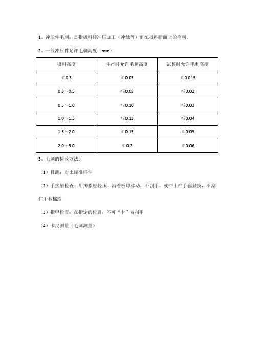 毛刺的检验方法