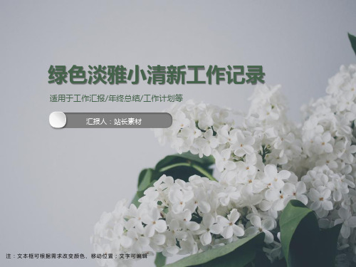 绿色淡雅小清新工作记录ppt模板