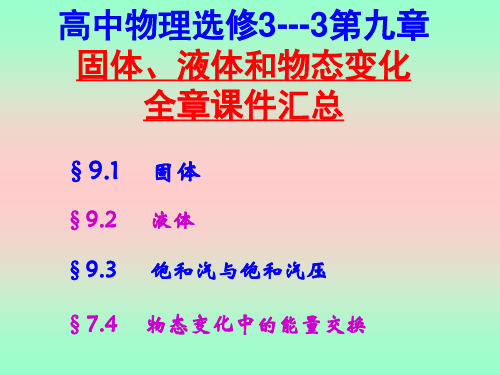 高中物理,选修3---3,第九章,固体、液体和物态变化,全章课件汇总