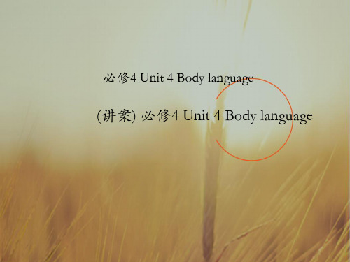 专题04 Body language.课件-2018学年高一英语同步课堂必修4