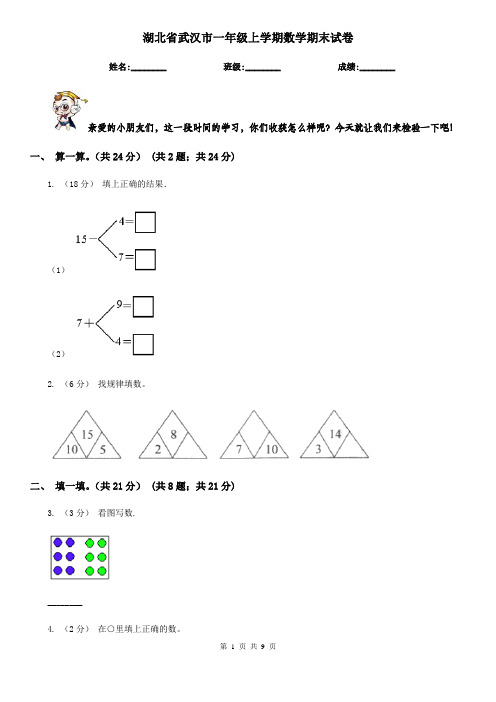 湖北省武汉市一年级上学期数学期末试卷