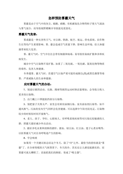 预防雾霾知识宣传 精品