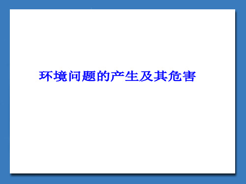 环境问题的产生及其危害_课件