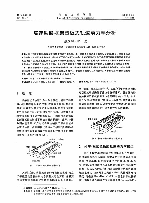 高速铁路框架型板式轨道动力学分析