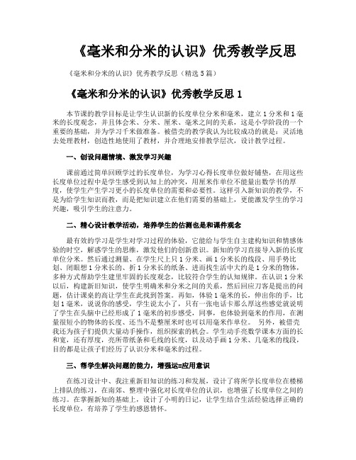 《毫米和分米的认识》优秀教学反思