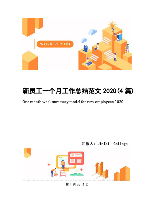 新员工一个月工作总结范文2020(4篇)