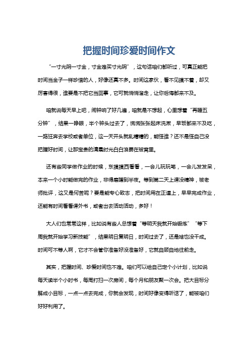 把握时间珍爱时间作文