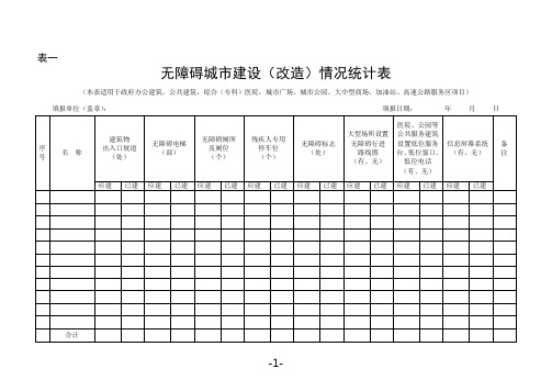 无障碍设施统计表(统一表格)