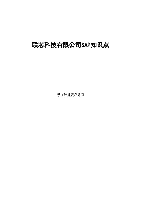 联芯科技公司SAP知识点手工计提资产折旧