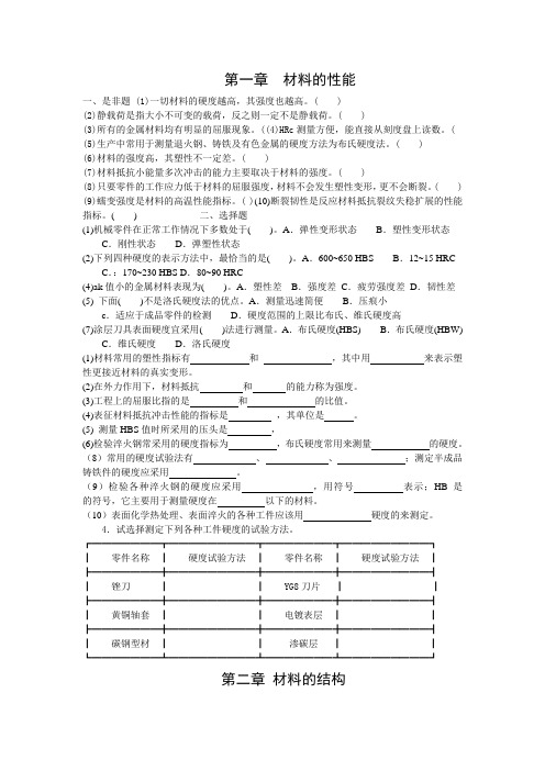 机械工程材料专升本习题集