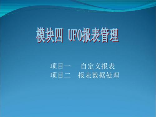 会计信息化模块四 UFO报表管理系统