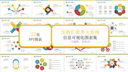 发散汇聚关系图PPT模板