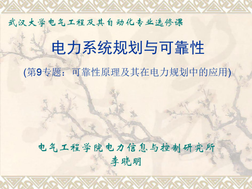 电力系统规划与可靠性讲座9可靠性原理及其在电力规划中的应用090409