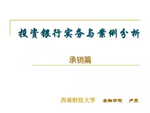 投资银行实务与案例21精品文档