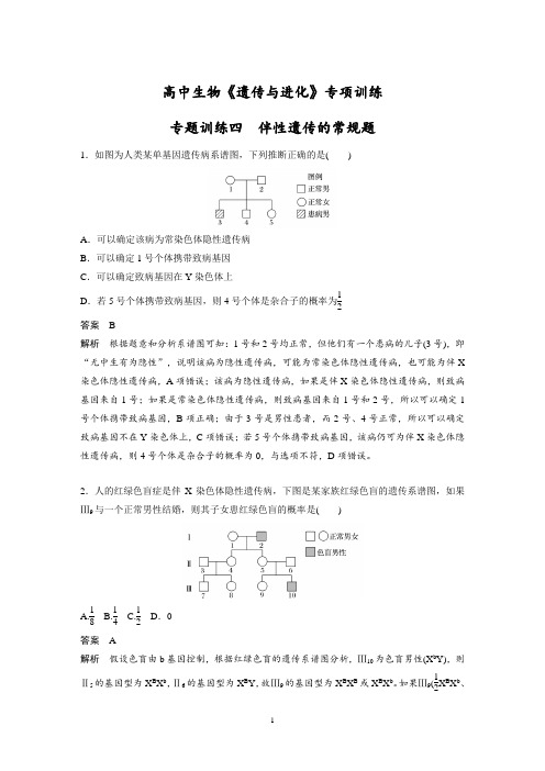 2.2 专题训练四  伴性遗传的常规题(含答案详解)