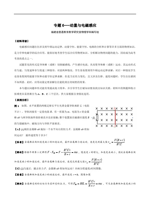 【关键问题】专题6---动量与电磁感应