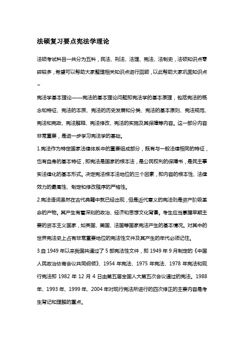 法律硕士复习要点宪法学理论