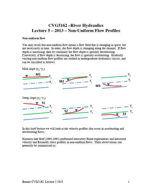 英文河流动力学水力学Lecture5 2013 -nonuniform flow profiles