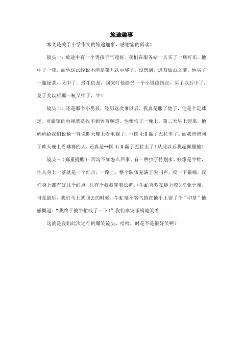 旅途趣事_小学作文