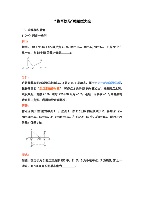 中考复习：“将军饮马”类题型大全