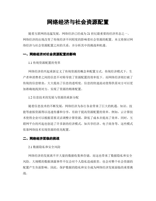 网络经济与社会资源配置