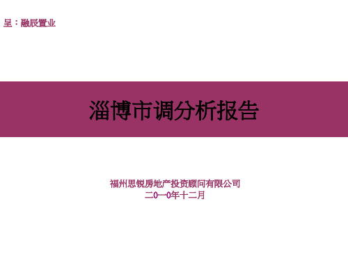 淄博周村地块市调分析报告-PPT文档资料