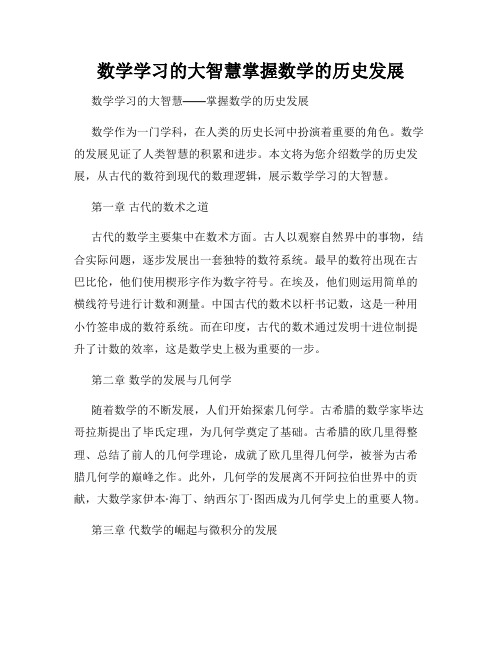 数学学习的大智慧掌握数学的历史发展